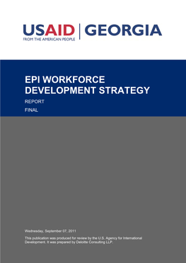 Epi Workforce Development Strategy Report Final