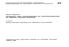 Quantity and Composition of Phytoplankton in Finnish