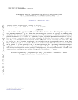 Reality Or Mirage? Observational Test and Implications for the Claimed Extremely Magnified Quasar at Z = 6.3