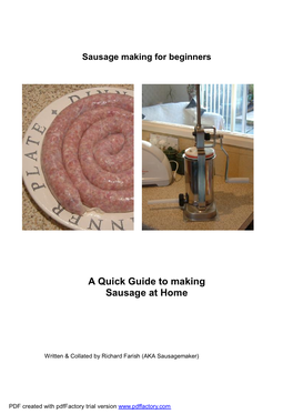 Sausage Making for Beginners