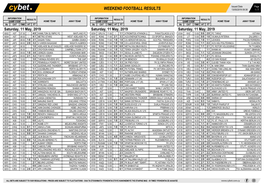 Weekend Football Results Weekend Football