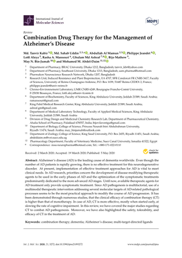 Combination Drug Therapy for the Management of Alzheimer's Disease