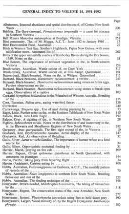 General Index to Volume 14, 1991-1992