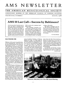 AMS Newsletter August 1988