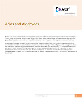 Acids and Aldehydes