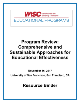 Program Review: Comprehensive and Sustainable Approaches for Educational Effectiveness