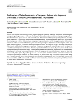 Reallocation of Foliicolous Species of the Genus Strigula Into Six Genera (Lichenized Ascomycota, Dothideomycetes, Strigulaceae)
