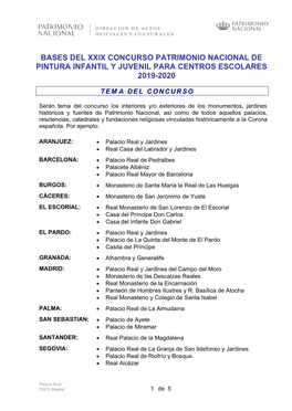 Bases Del Xxix Concurso Patrimonio Nacional De Pintura Infantil Y Juvenil Para Centros Escolares 2019-2020