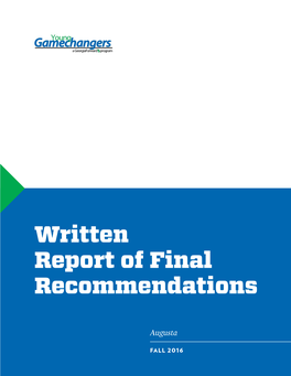 Written Report of Final Recommendations