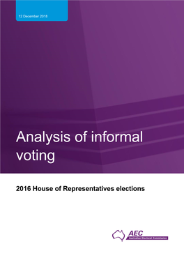 Download Analysis of Informal Voting