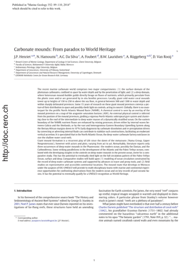 Carbonate Mounds: from Paradox to World Heritage