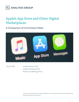 Apple's App Store and Other Digital Marketplaces: a Comparison of Commission Rates