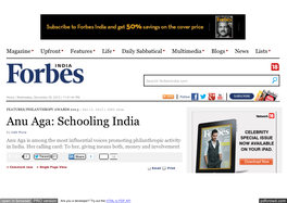 Anu Aga: Schooling India