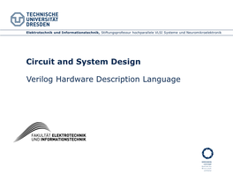 Circuit and System Design Verilog Hardware Description Language