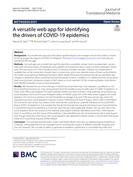 A Versatile Web App for Identifying the Drivers of COVID-19 Epidemics