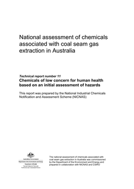 Chemicals of Low Concern for Human Health Based on an Initial Assessment of Hazards