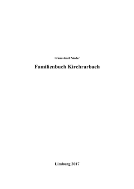 Familienbuch Kirchrarbach