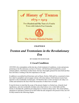 Trenton and Trentonians in the Revolutionary Era