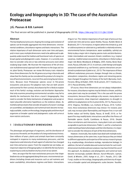 Ecology and Biogeography in 3D: the Case of the Australian Proteaceae