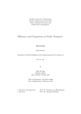 Efficiency and Competition in Public Transport