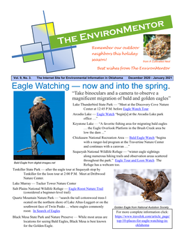 Eagle Watching — Now and Into the Spring