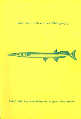 Palau Marine Resources Bibliography