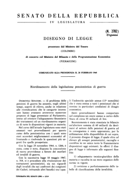 N. 2782) Urgenza DISEGNO DI LEGGE