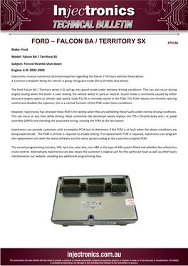 Ford – Falcon Ba / Territory Sx #T0136