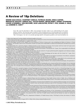 A Review of 18P Deletions