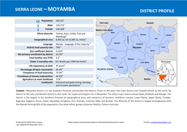 Sierra Leone –Moyamba District Profile