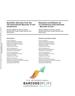 Scientific Abstracts from the 7Th International Barcode of Life