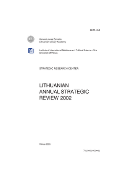 Lithuanian Annual Strategic Review 2002