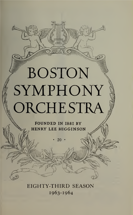 Boston Symphony Orchestra Concert Programs, Season 83, 1963-1964