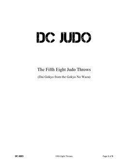 The Fifth Eight Judo Throws