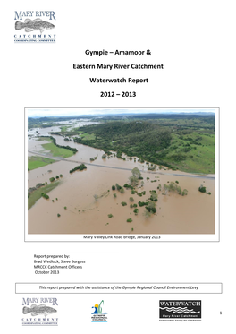 Gympie – Amamoor Waterwatch Report