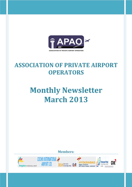 Monthly Newsletter March 2013