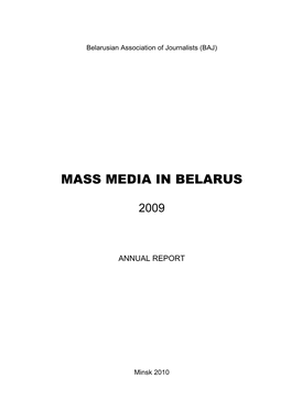 Mass Media in Belarus