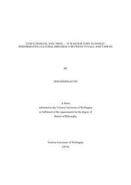 Performative Cultural Diplomacy Between Tuvalu and Taiwan