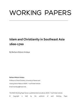Islam and Christianity in Southeast Asia 1600-1700
