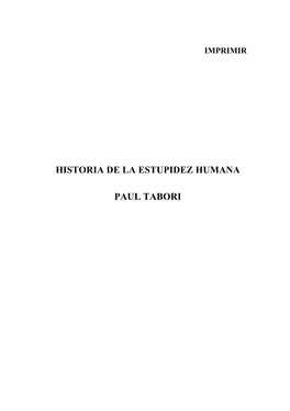 Paul Tabori – Historia De La Estupidez Humana