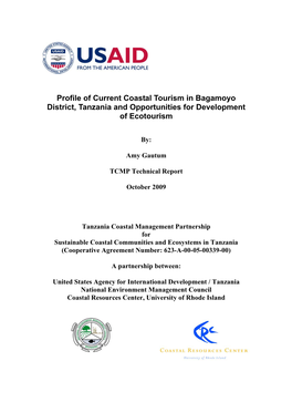 Profile of Current Coastal Tourism in Bagamoyo District, Tanzania and Opportunities for Development of Ecotourism