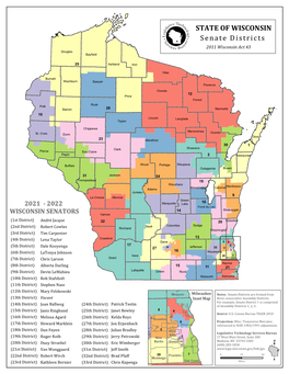 STATE of WISCONSIN Senate Districts 2011 Wisconsin Act 43 Douglas Bayfield