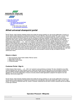 Allied Universal Sharepoint Portal