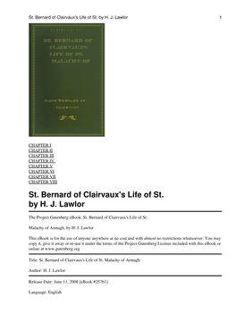 St. Bernard of Clairvaux\'S Life of St. Malachy of Armagh