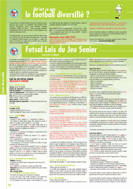Futsal Lois Du Jeu Senior