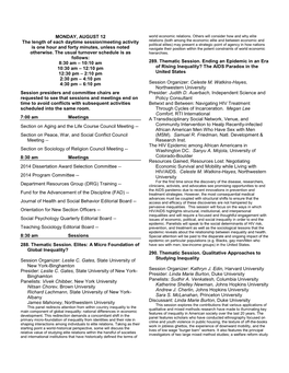 MONDAY, AUGUST 12 the Length of Each Daytime Session/Meeting