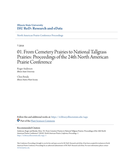 Proceedings of the 24Th North American Prairie Conference Roger Anderson Illinois State University
