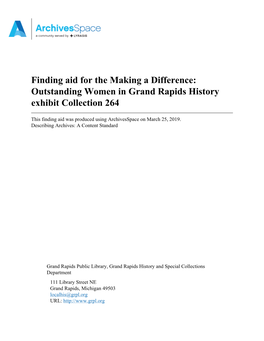 Outstanding Women in Grand Rapids History Exhibit Collection 264