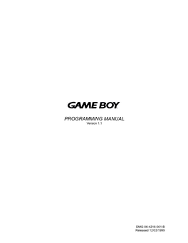 Game Boy Programming Manual