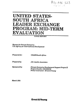 SOUTH AFRICA LEADER EXCHANGE PROGRAM:E MID=TERM EVALUATION